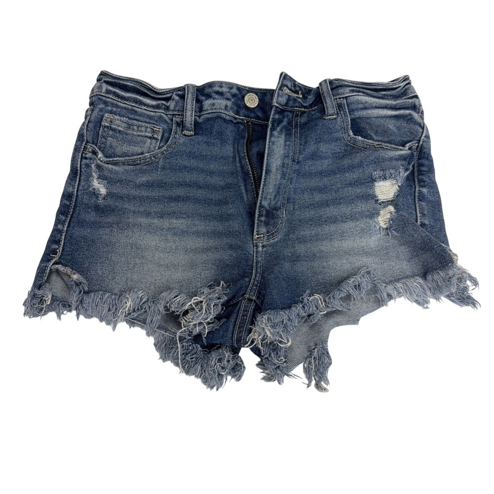 Willow & Root The Vintage Dad Jean Distressed Denim Shorts Blue Size 26 WC144